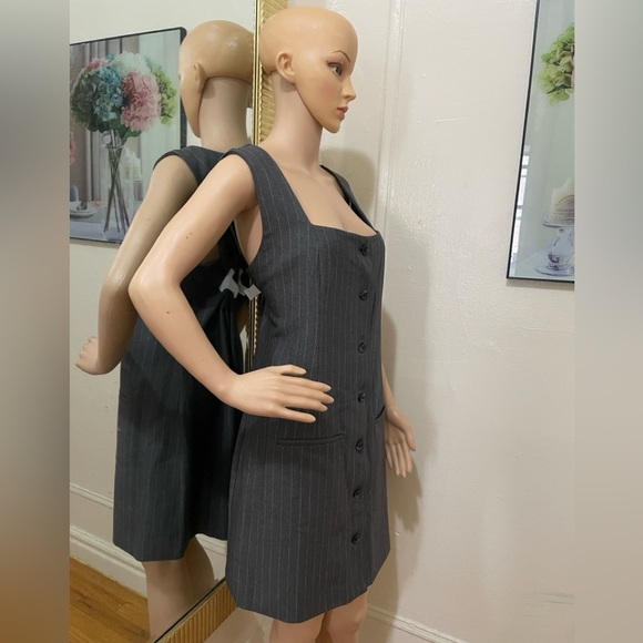 Abercrombie & Fitch Charcoal Pinstripe Mini Dress - Picture 11 of 15